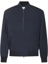 Tod's Ribbed High Collar Jacket With Side Pockets In Blue