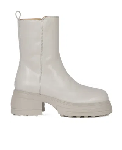 Tod's Zip-up Leather Boots In Gray