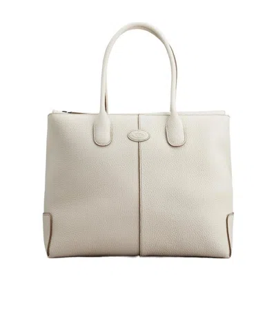Tod's Zipped Shopper Tote In Nude