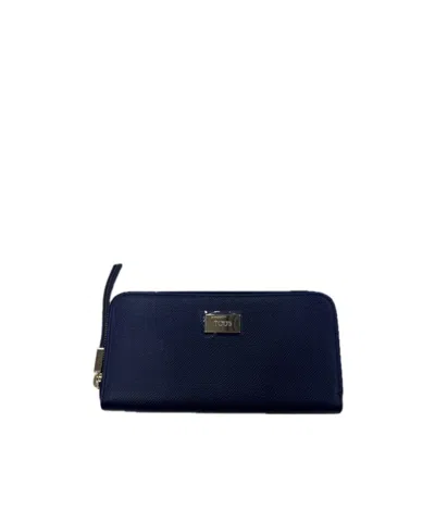 Tod's Zipper Wallet In Blue