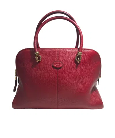 Tod's Zippered Shoulder Bag In Red