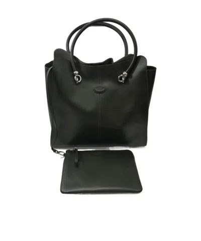Tod's Zippered Shoulder Bag In Black