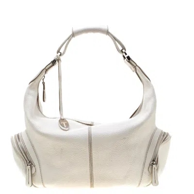 Tod's Leather Charlotte Hobo In White
