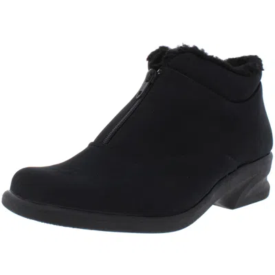 Toe Warmers Micha Womens Ankle Zipper Winter Boots In Black