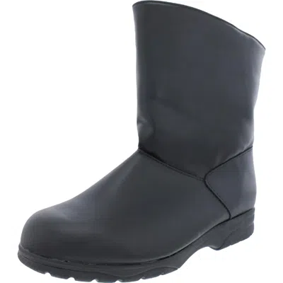 Toe Warmers Summit 2 Womens Leather Wedges Ankle Boots In Black