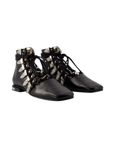 TOGA AJ1284 ANKLE BOOTS - TOGA PULLA - LEATHER - BLACK