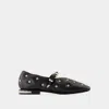 Toga Soft Leather Ballerinas For Women In Black