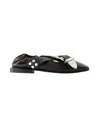Toga Pulla Leather Slip-on With Bow Flat In Black