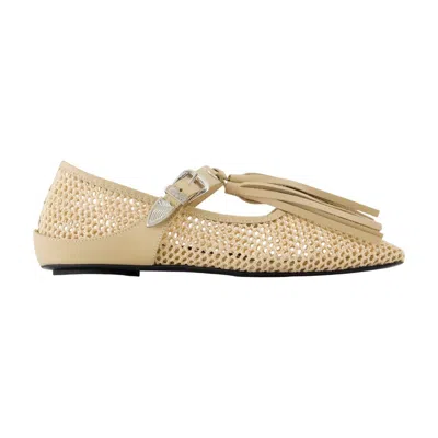 Toga Ballerinas Aj1413  Pulla Mesh Beige In Animal Print