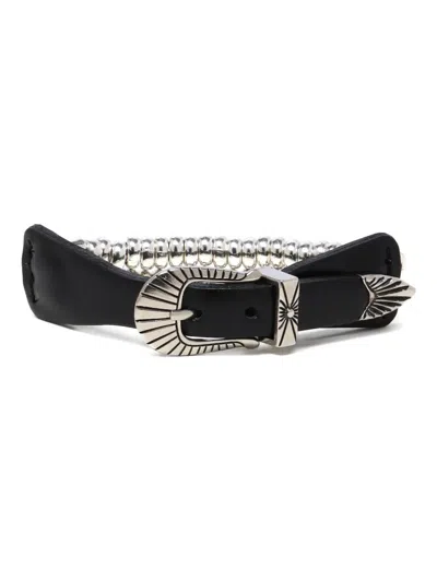 Toga Beaded Buckle-detail Bracelet In Black