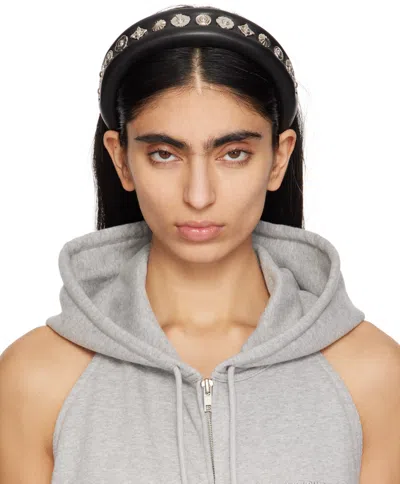Toga Black 1 Faux-leather Headband In 26 Black
