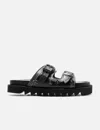 Toga Black Buckle Sandals In Black