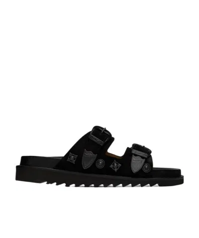 Toga Ssense Exclusive Black Buckle Sandals In Aj844 Black