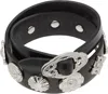 Toga Black Double Leather Bangle Bracelet In Multi