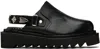 Toga Chunky Flat Sandals With Oversized Buckle In Aj1239 Black