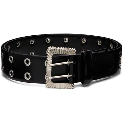 Toga Black Eyelet Metal Belt In 26 Black