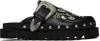 Toga Black Eyelet Metal Sabot Slip-on Loafers In Black