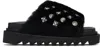 Toga 40mm Shearling Studded Sandals In Black