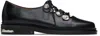 Toga Black Hard Leather Lace Up Oxfords In Aj1383 - Black