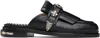 Toga Black Hard Leather Slip-on Loafers In Black