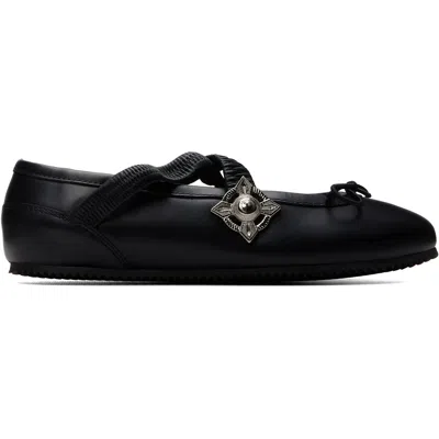 Toga ブラック レザー バレエシューズ In Black
