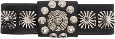 Toga Black Leather Hair Clip