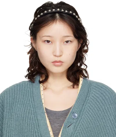 Toga Black Leather Headband