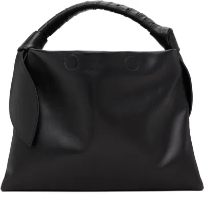 Toga Black Leather Ribbon Bag In 26 Black