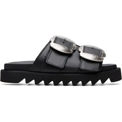 Toga Buckle Sandals In Black