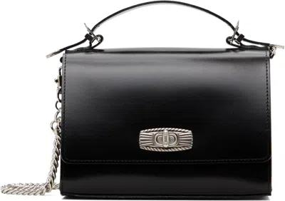 Toga Black Leather Shoulder Bag In 26 Black
