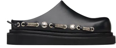 TOGA BLACK LEATHER SLIP-ON LOAFERS