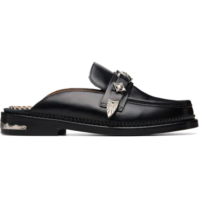 Toga Black Leather Slip-on Loafers