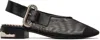 Toga Black Mesh & Leather Flats In Black