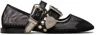 Toga Black Metal Mesh Ballerina Flats In Black