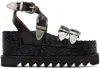 Toga Engraved-buckle Platform Sandals In Aj1273 Black