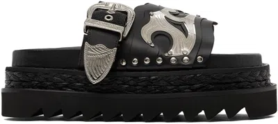 Toga Black Platform Sandals