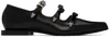 Toga Black Pointed Toe Ribbon Ballerina Flats In Aj1344 Black