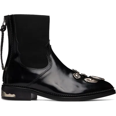 TOGA BLACK POLIDO ANKLE BOOTS