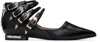Toga Polido Multi Strap Ballerina Flats In Aj1399 - Black