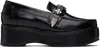 Toga Black Polido Platform Loafers In Aj1384 - Black