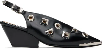Toga Black Polido Pointed Heels In Aj1376 - Black