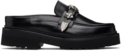 Toga Black Polido Slip-on Loafers In Aj1403 Black