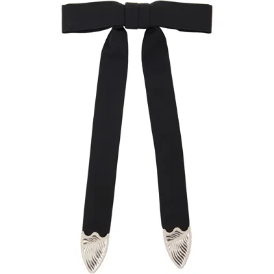 Toga Black Ribbon Metal Bow Tie In 26 Black