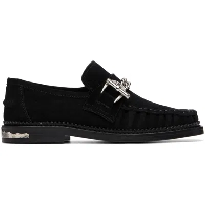 Toga Black Suede Loafers In Multi