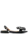 Toga Mesh Bow Sandals In Black