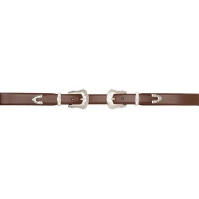 Toga Brown Double Buckle Belt In 05 Brown