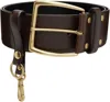 Toga Brown Leather Wide Belt In Black