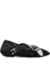 Toga Buckle-detail Mesh-detail Flats In Black