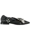 Toga Pulla Leather Slip-on With Bow Flat In Black