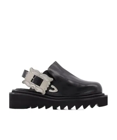 Toga Buckle-detail Sling-back Mules In Black Black